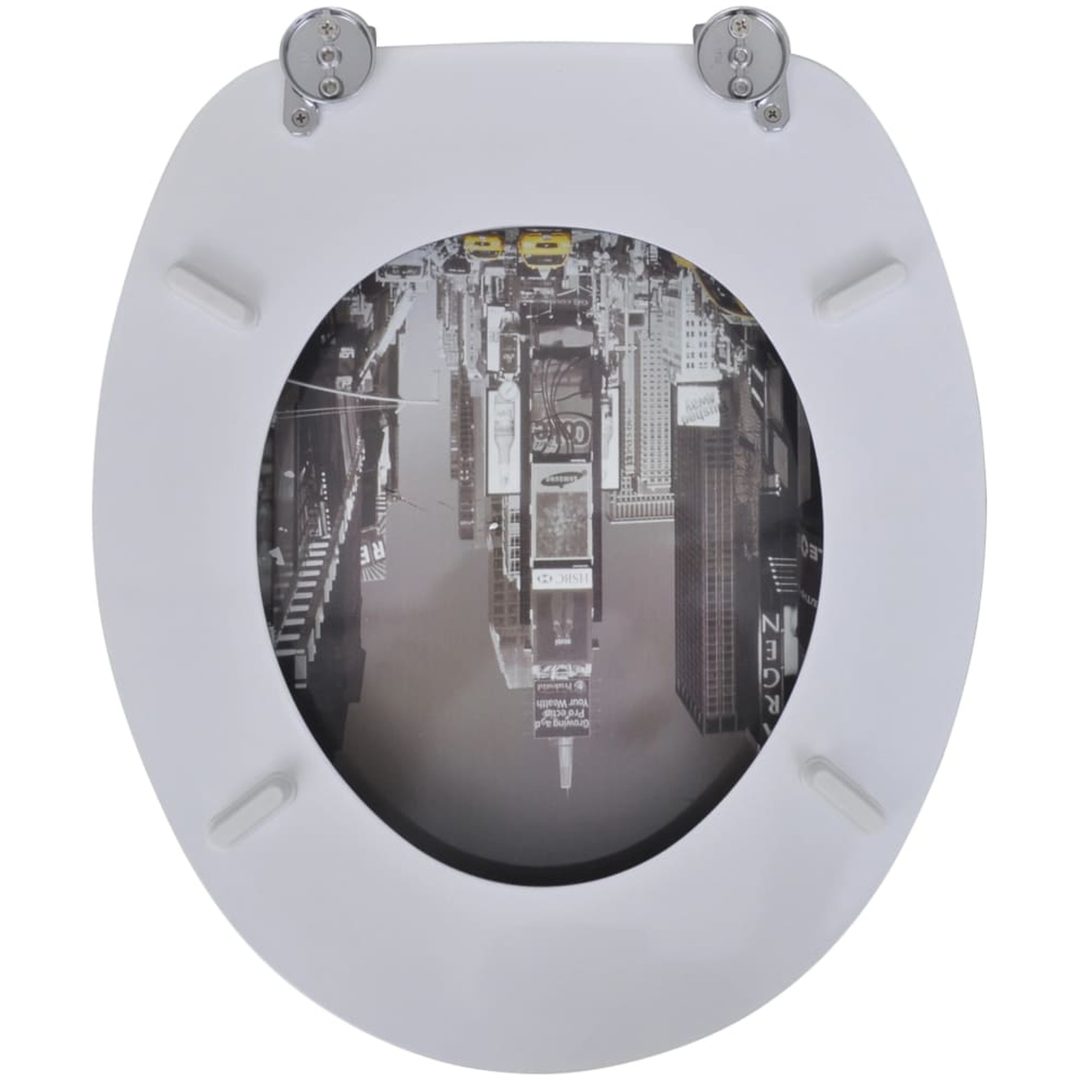 Toalettsitsar med lock 2 st MDF New York vidaXL – bild 4
