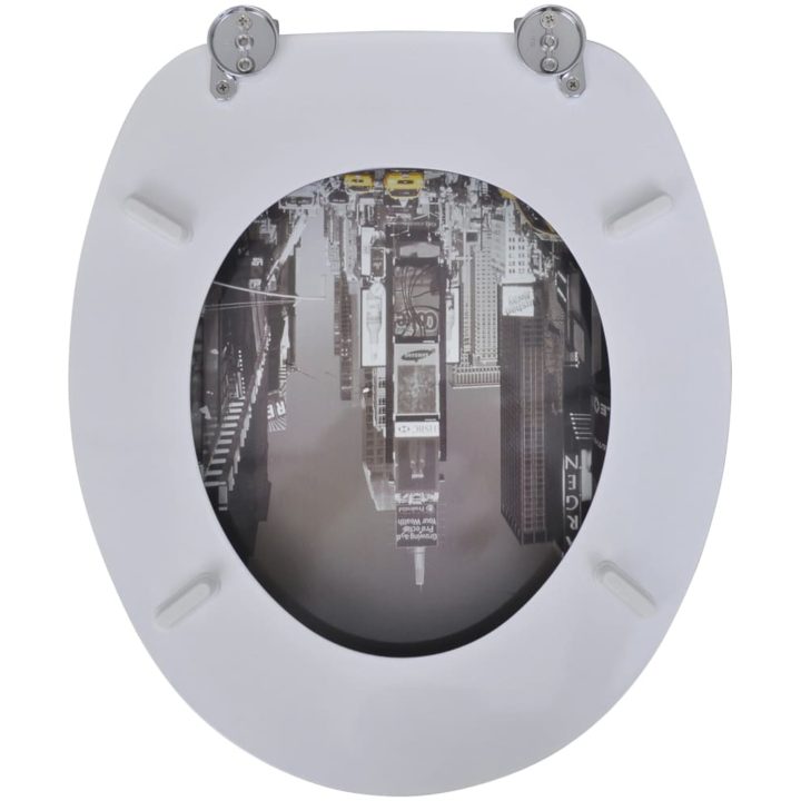 Toalettsitsar med lock 2 st MDF New York vidaXL – bild 4