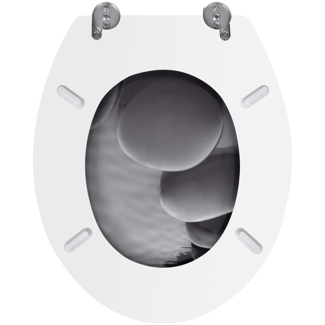 Toalettsitsar med lock 2 st MDF stenar vidaXL – bild 5