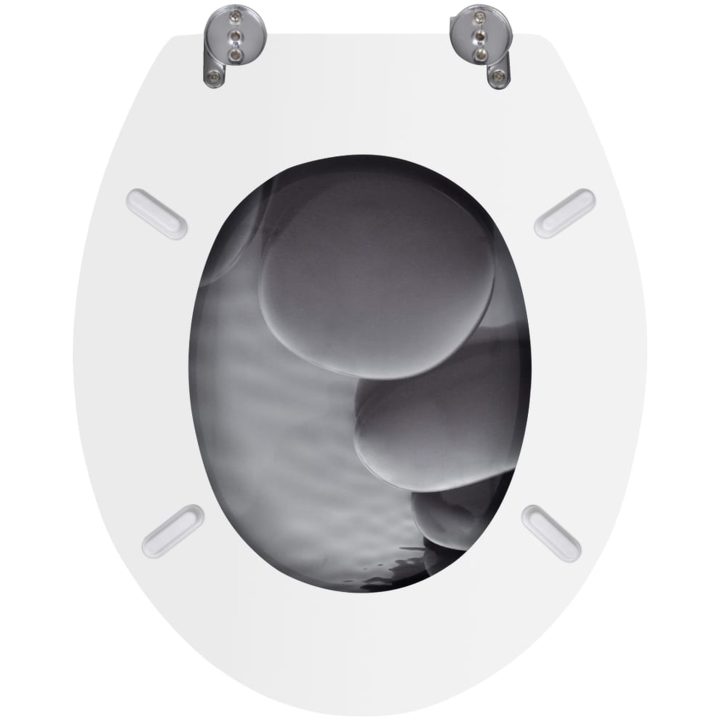 Toalettsitsar med lock 2 st MDF stenar vidaXL – bild 5