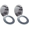 Toalettsitsar med lock 2 st MDF stenar vidaXL – miniatyr 1