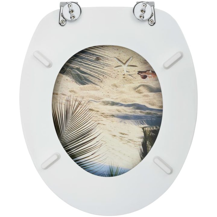 Toalettsitsar med lock 2 st MDF strand vidaXL – bild 6