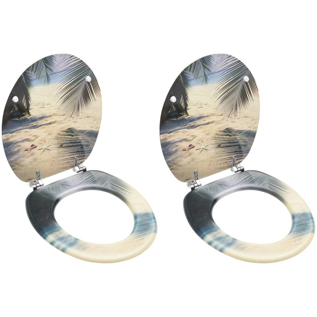 Toalettsitsar med lock 2 st MDF strand vidaXL