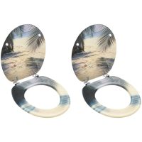 Toalettsitsar med lock 2 st MDF strand vidaXL