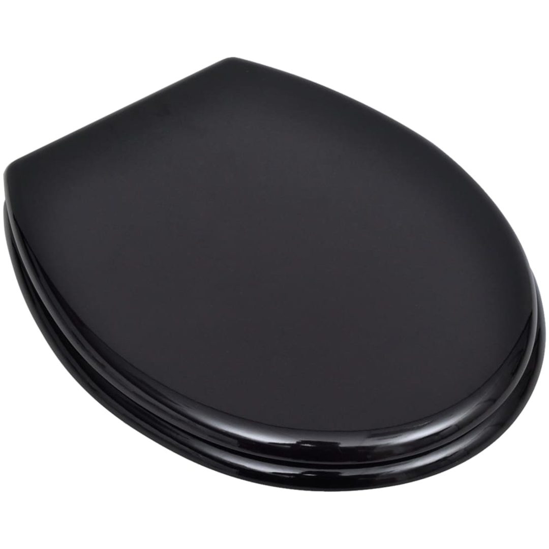 Toalettsitsar med lock 2 st MDF svart vidaXL – bild 2