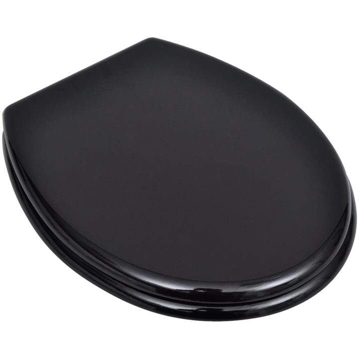 Toalettsitsar med lock 2 st MDF svart vidaXL – bild 2