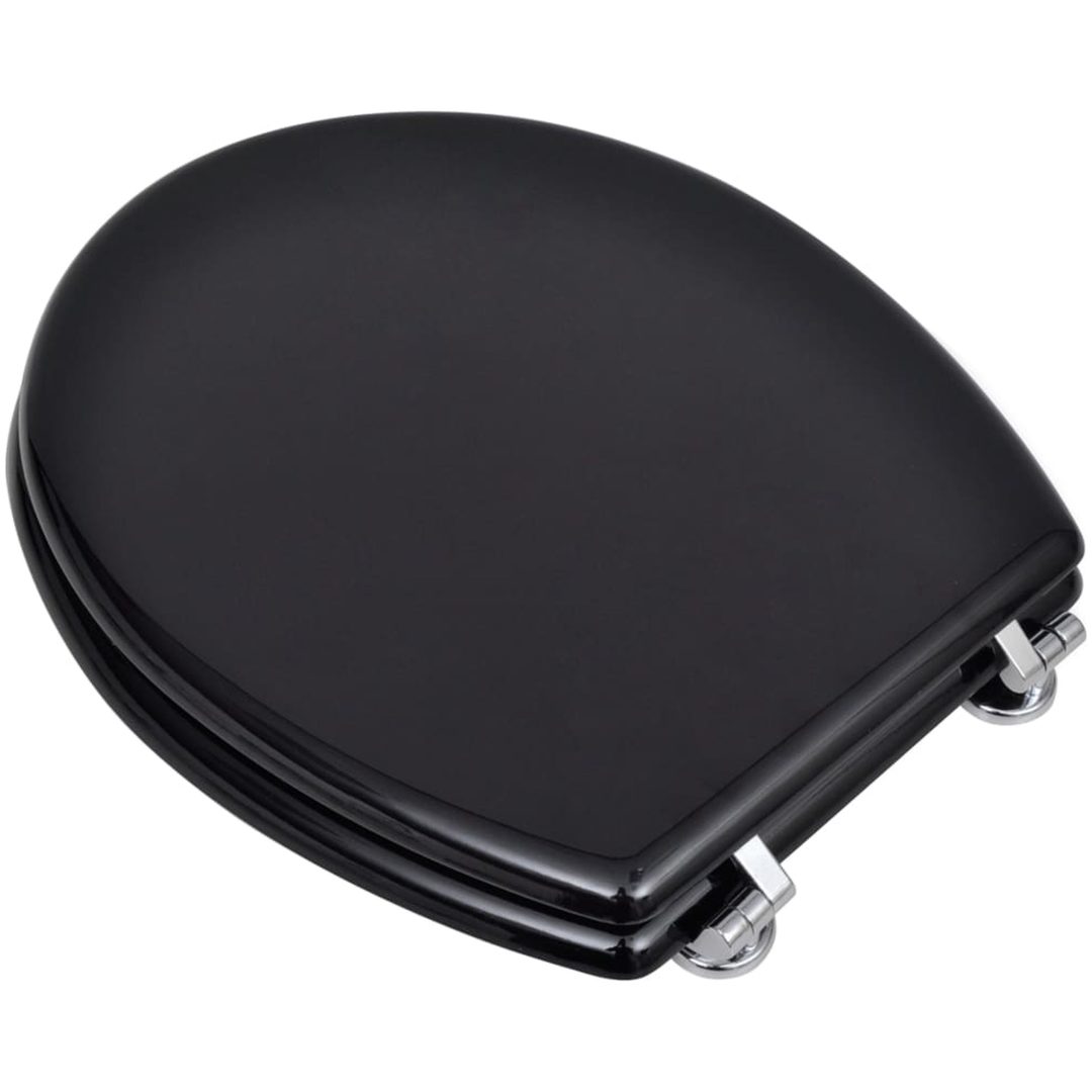 Toalettsitsar med lock 2 st MDF svart vidaXL – bild 3