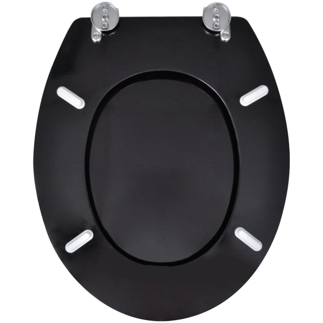 Toalettsitsar med lock 2 st MDF svart vidaXL – bild 5