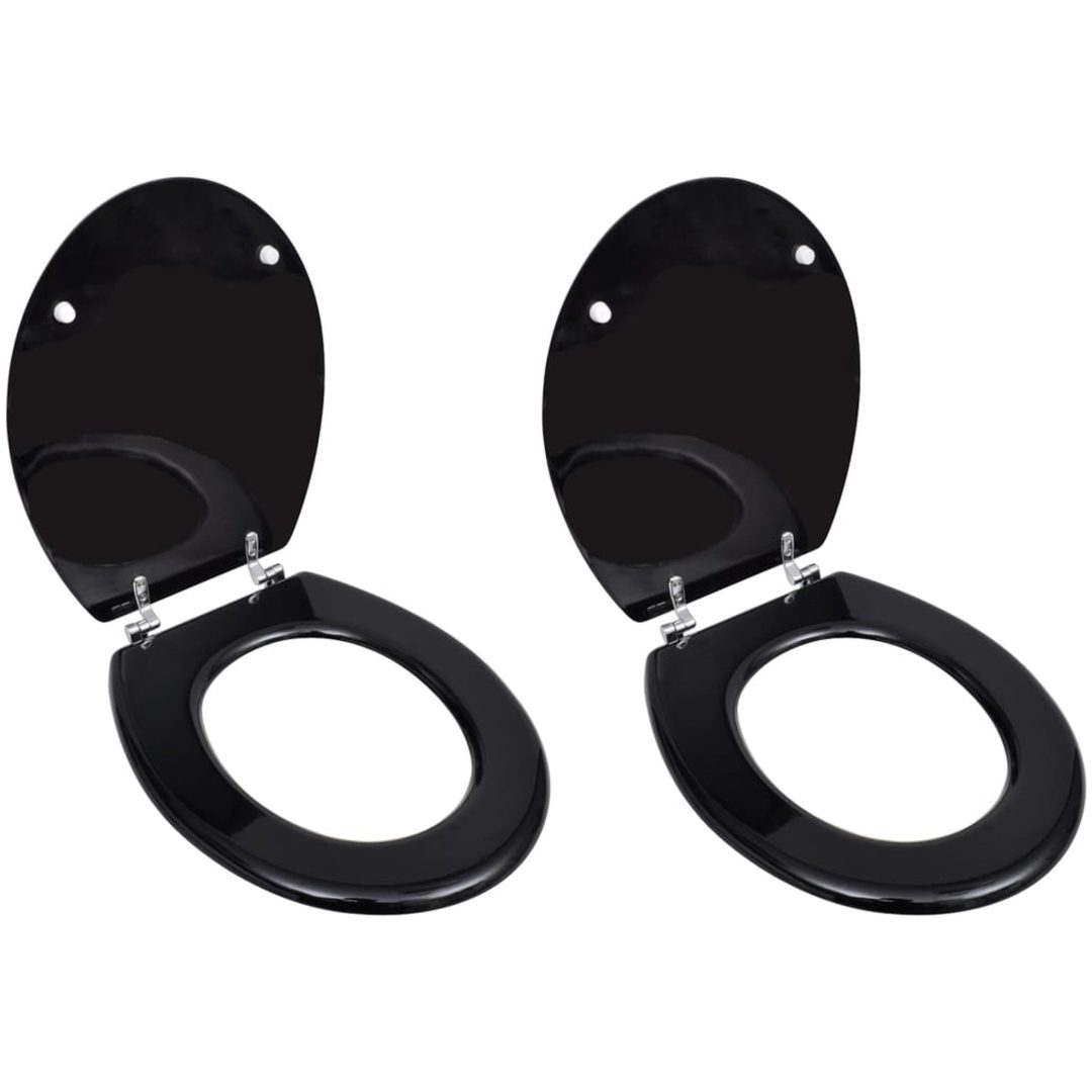 Toalettsitsar med lock 2 st MDF svart vidaXL