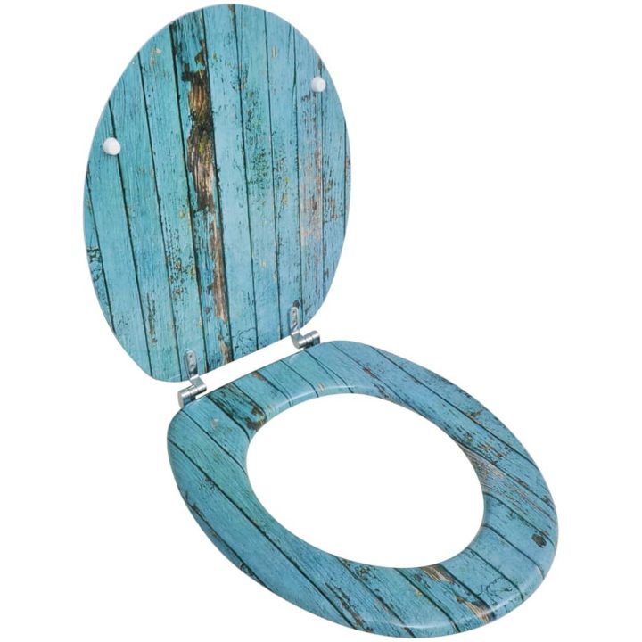 Toalettsitsar med lock 2 st MDF vintage trä vidaXL – bild 2