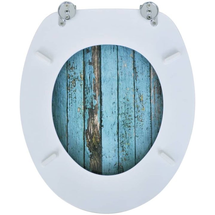 Toalettsitsar med lock 2 st MDF vintage trä vidaXL – bild 6