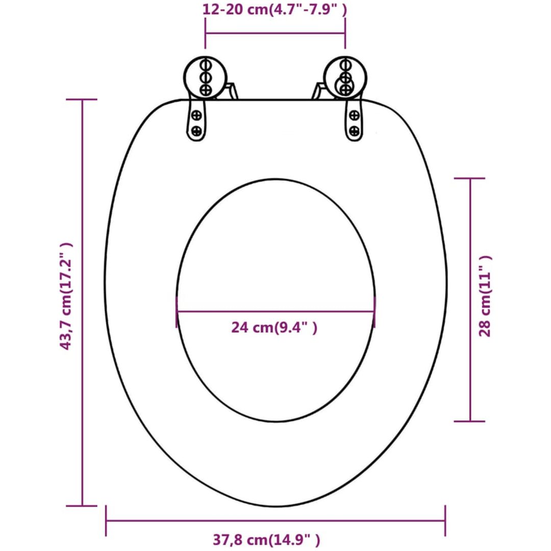 Toalettsitsar med lock 2 st MDF vintage trä vidaXL – bild 10