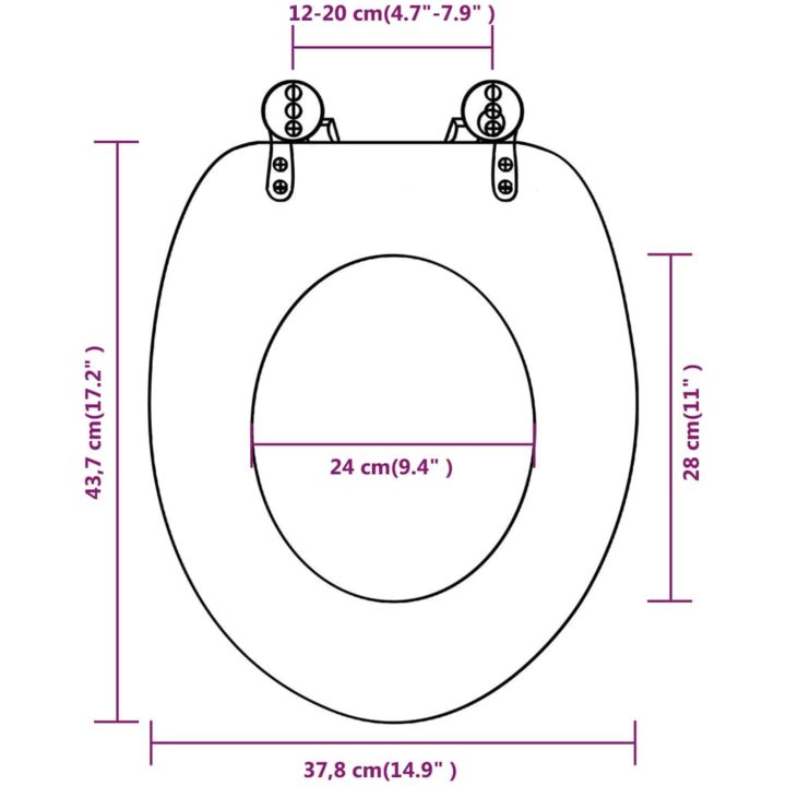 Toalettsitsar med lock 2 st MDF vintage trä vidaXL – bild 10
