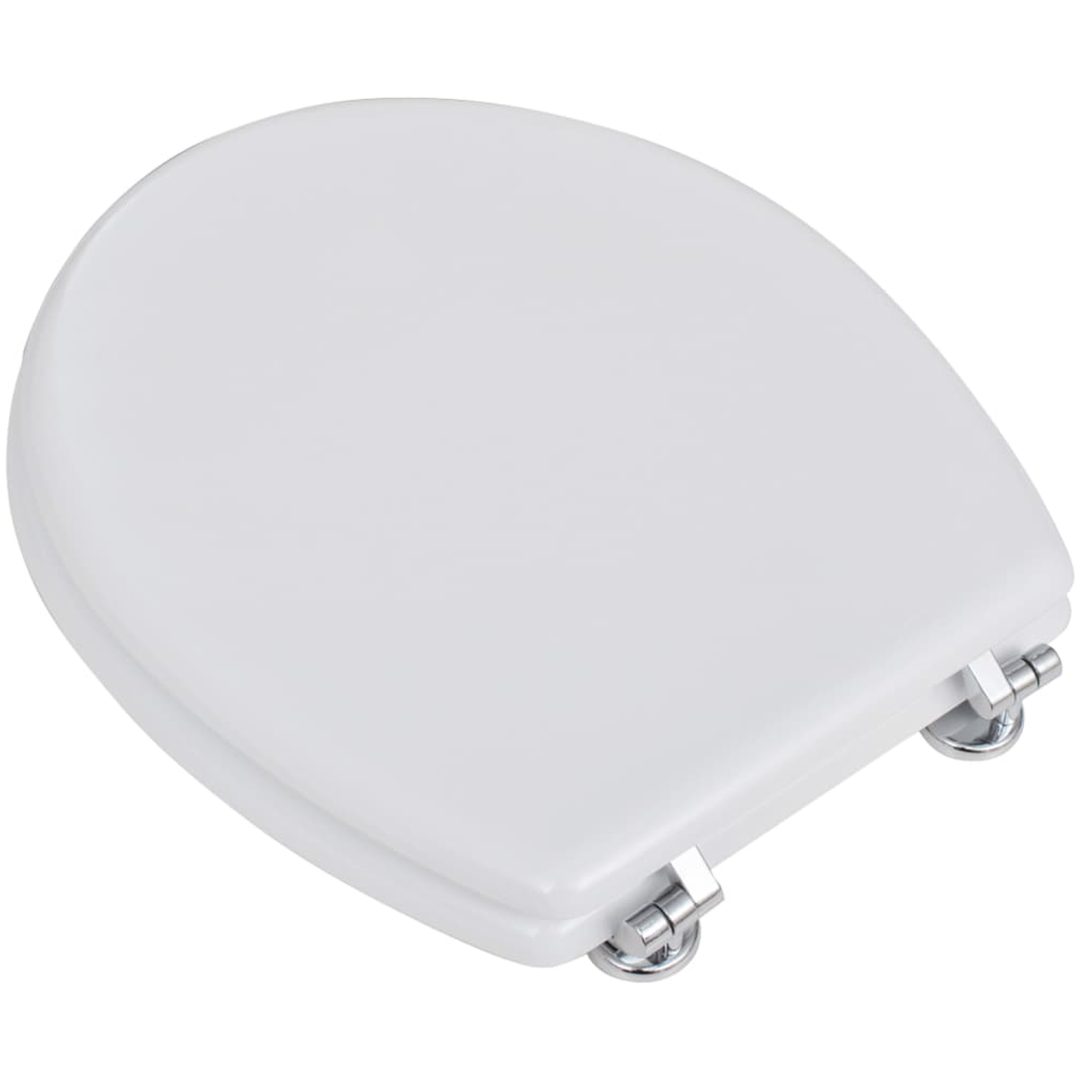 Toalettsitsar med lock 2 st MDF vit vidaXL – bild 3