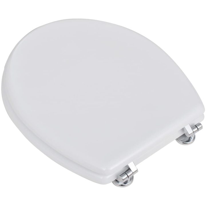Toalettsitsar med lock 2 st MDF vit vidaXL – bild 3