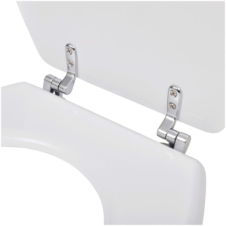 Toalettsitsar med lock 2 st MDF vit vidaXL – bild 6