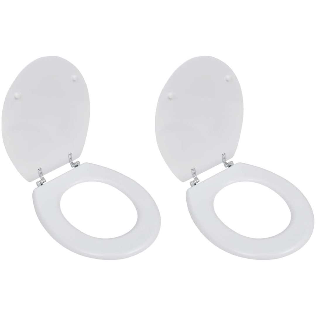 Toalettsitsar med lock 2 st MDF vit vidaXL
