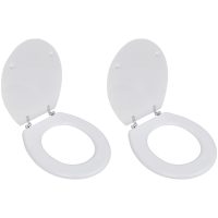 Toalettsitsar med lock 2 st MDF vit vidaXL