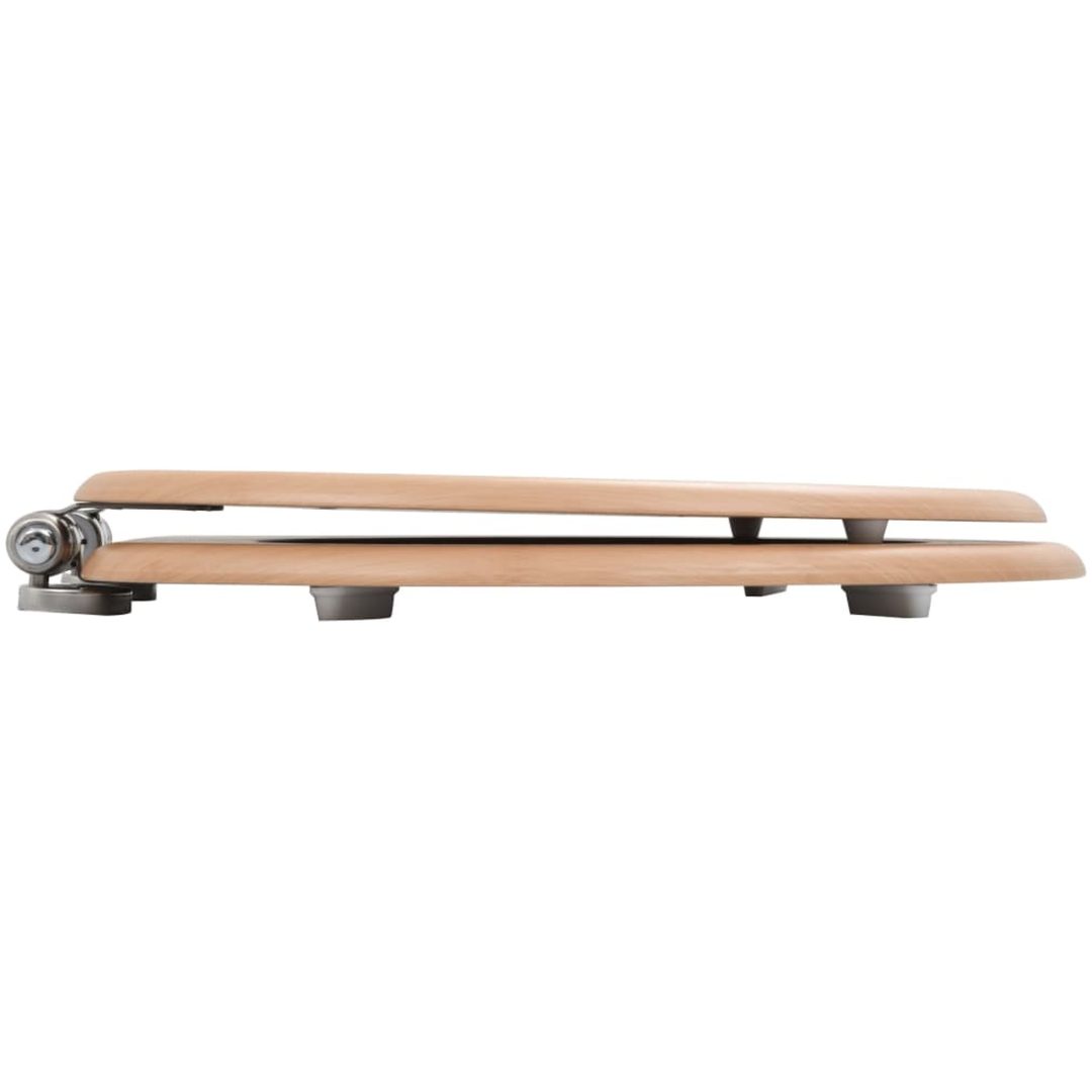 Toalettsitsar med mjuk stängning 2 st MDF bambu vidaXL – bild 5