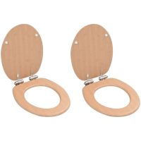 Toalettsitsar med mjuk stängning 2 st MDF bambu vidaXL