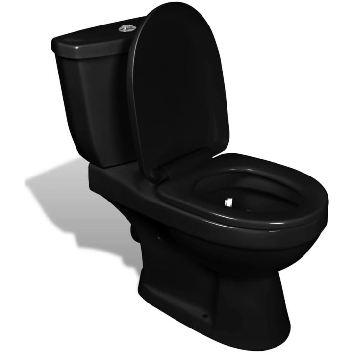Toalettstol med cistern svart vidaXL – bild 2