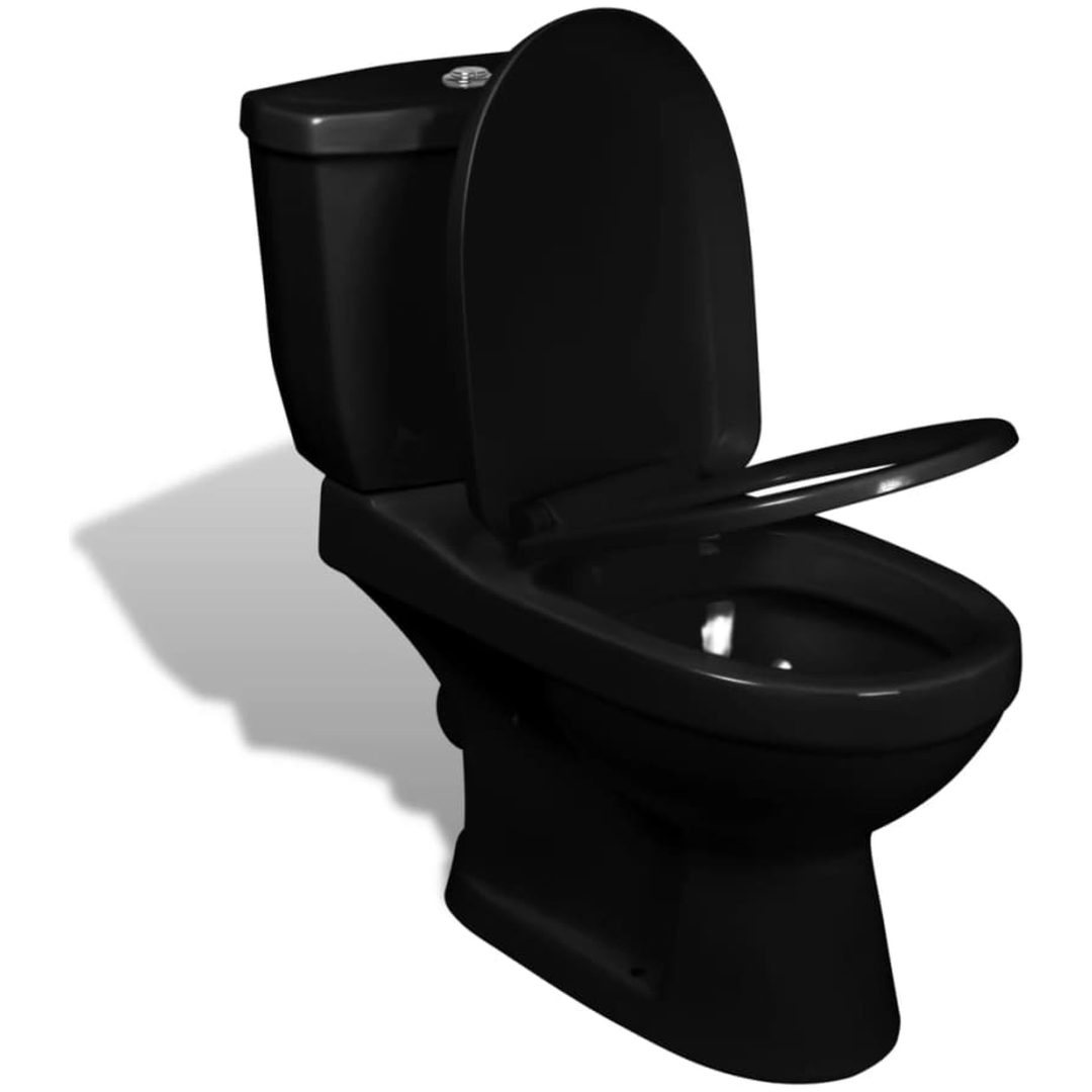 Toalettstol med cistern svart vidaXL – bild 4