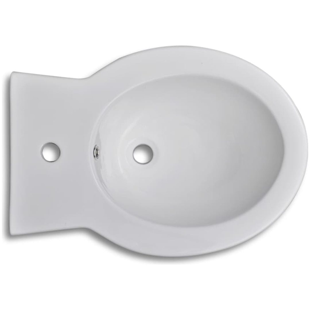 Toalettstol och bidé vit keramik vidaXL 65 x 40 x 85 cm – bild 11