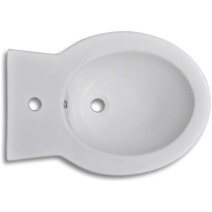 Toalettstol och bidé vit keramik vidaXL 65 x 40 x 85 cm – bild 11