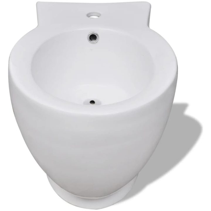 Toalettstol och bidé vit keramik vidaXL 65 x 40 x 85 cm – bild 10