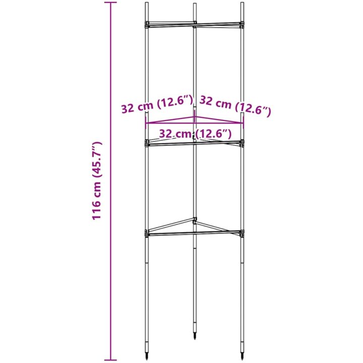 Tomatburar 4 st stål och PP vidaXL 116 cm – bild 11