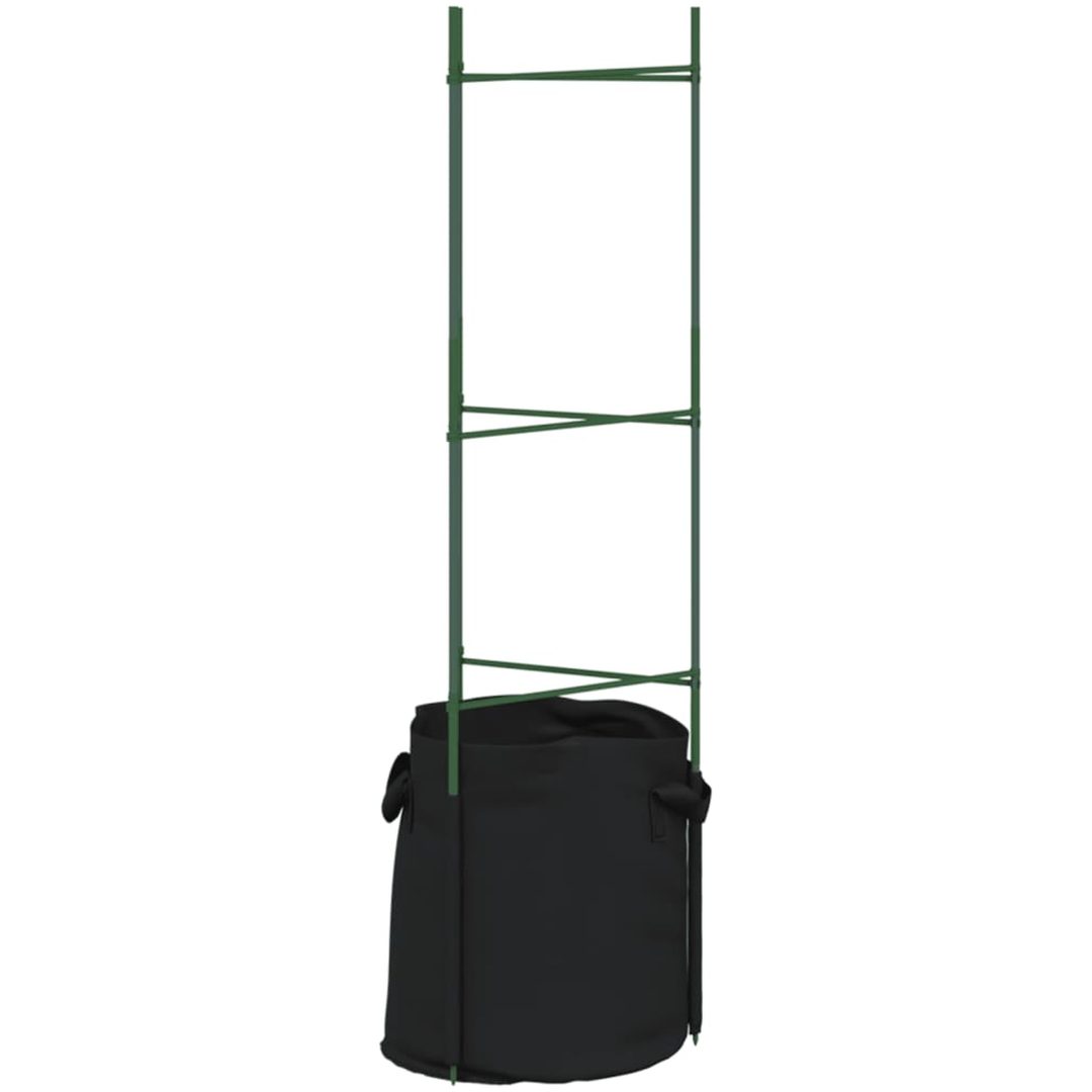 Tomatburar med växtpåsar 4 st stål och PP vidaXL 116 cm – bild 4