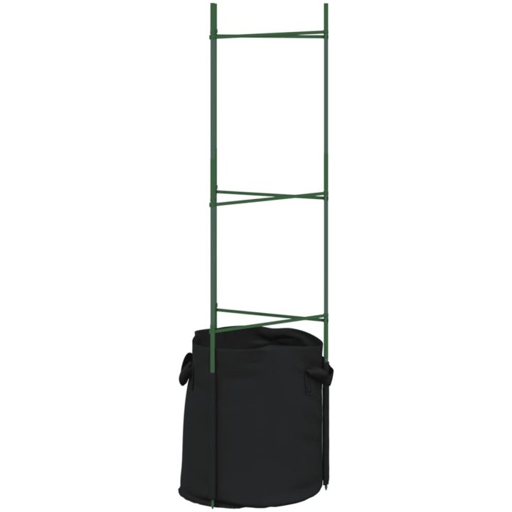 Tomatburar med växtpåsar 6 st stål och PP vidaXL 116 cm – bild 4