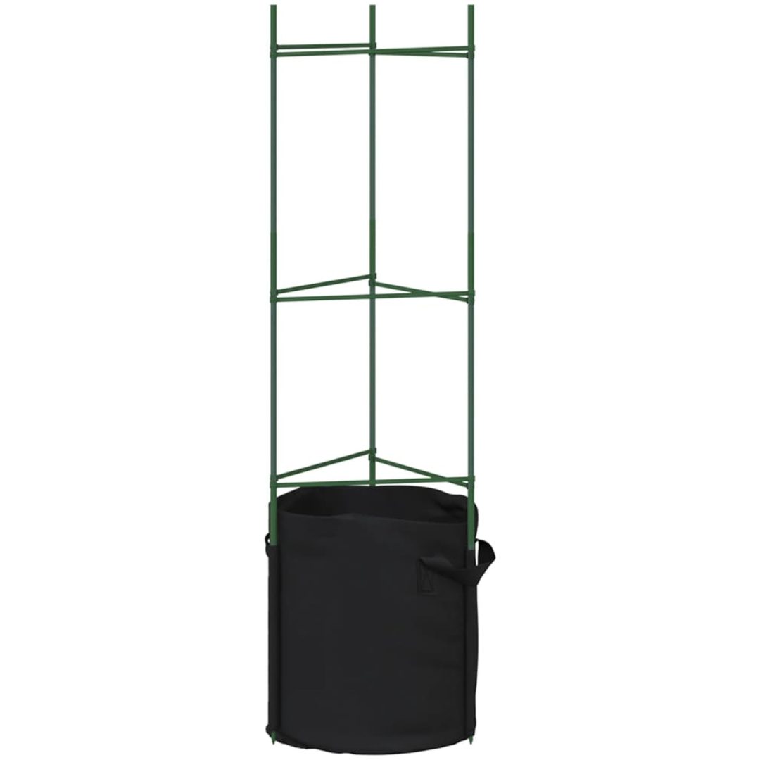 Tomatburar med växtpåsar 6 st stål och PP vidaXL 116 cm – bild 5