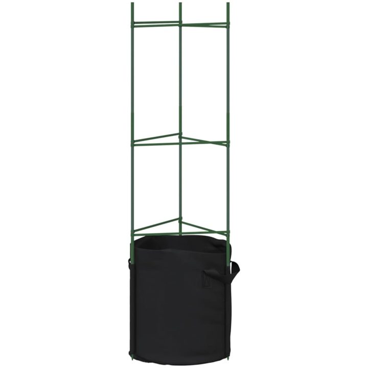 Tomatburar med växtpåsar 6 st stål och PP vidaXL 116 cm – bild 5