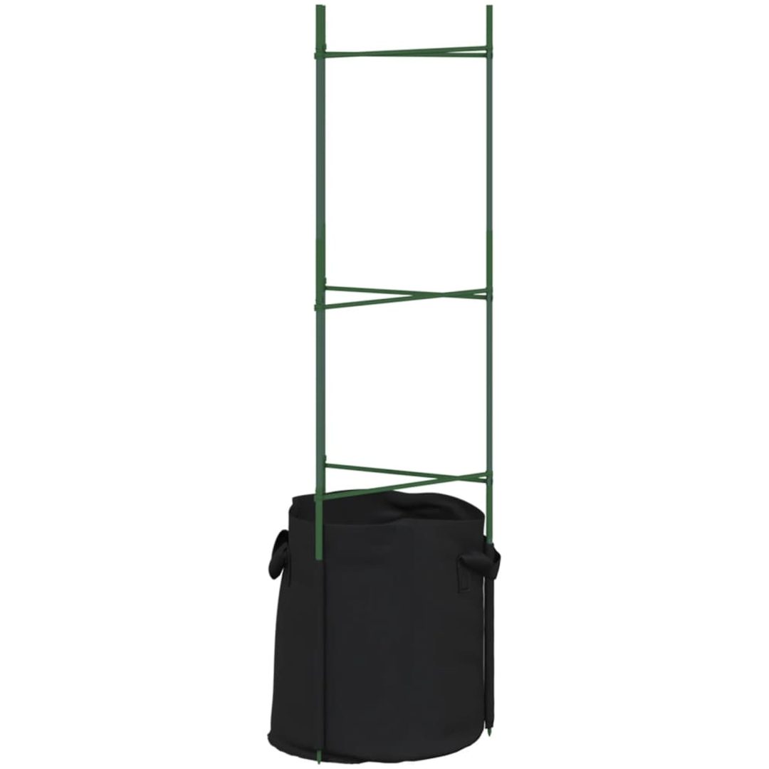 Tomatburar med växtpåsar 8 st stål och PP vidaXL 116 cm – bild 4