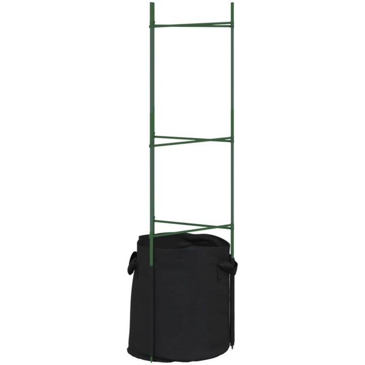 Tomatburar med växtpåsar 8 st stål och PP vidaXL 116 cm – bild 4