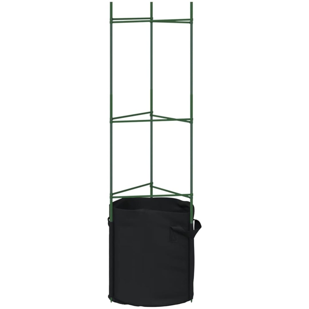 Tomatburar med växtpåsar 8 st stål och PP vidaXL 116 cm – bild 5