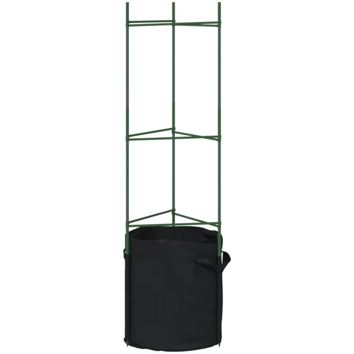 Tomatburar med växtpåsar 8 st stål och PP vidaXL 116 cm – bild 5