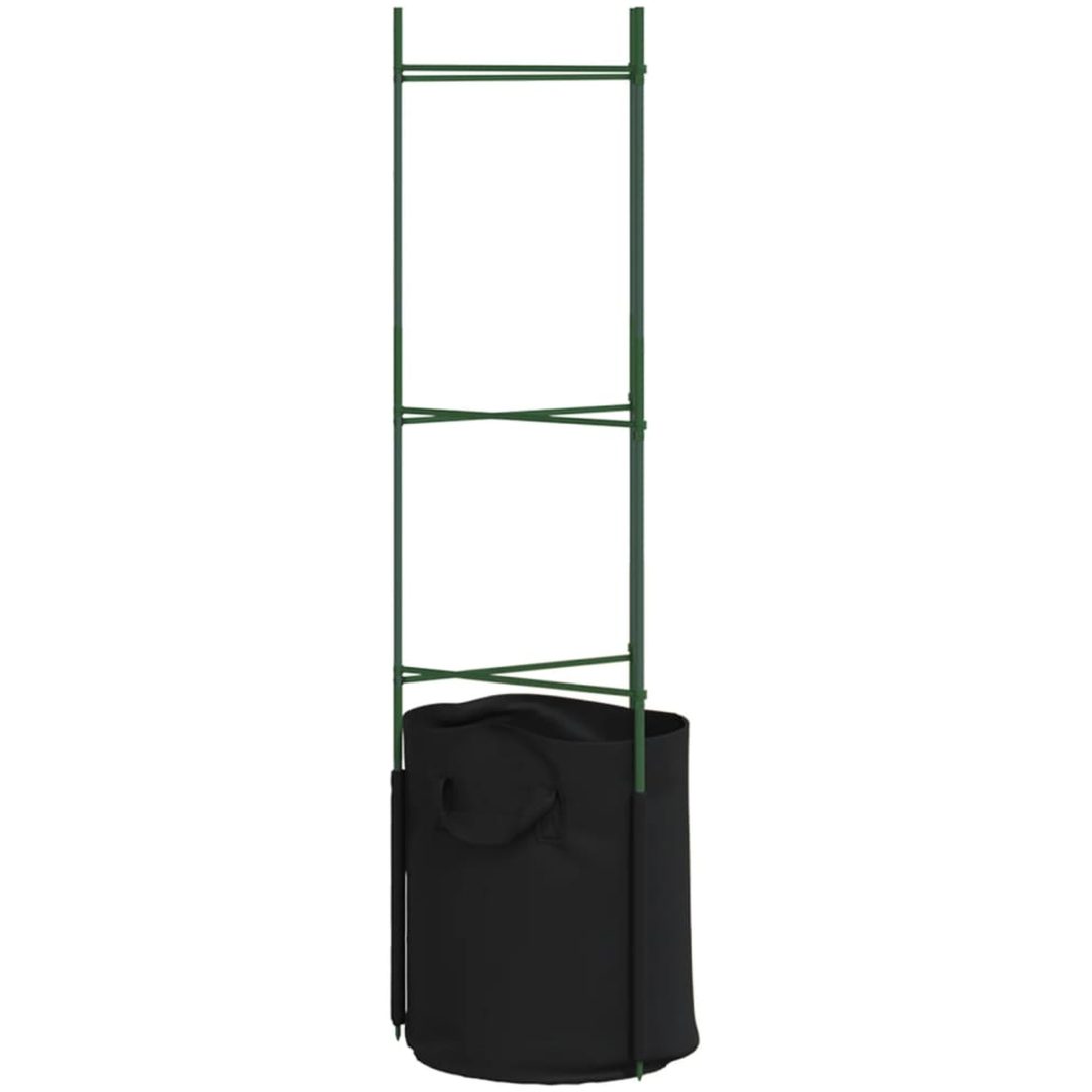 Tomatburar med växtpåsar 8 st stål och PP vidaXL 116 cm – bild 6