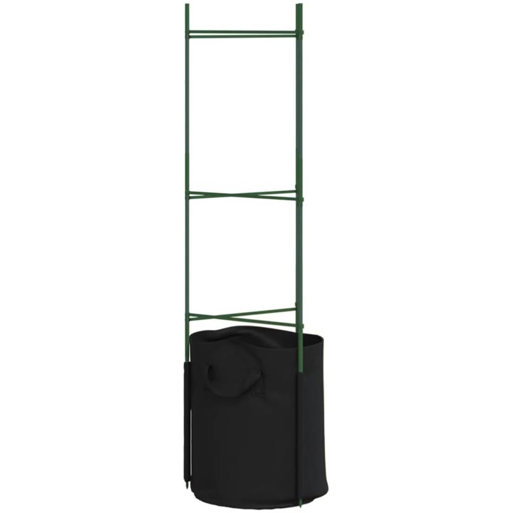 Tomatburar med växtpåsar 8 st stål och PP vidaXL 116 cm – bild 6