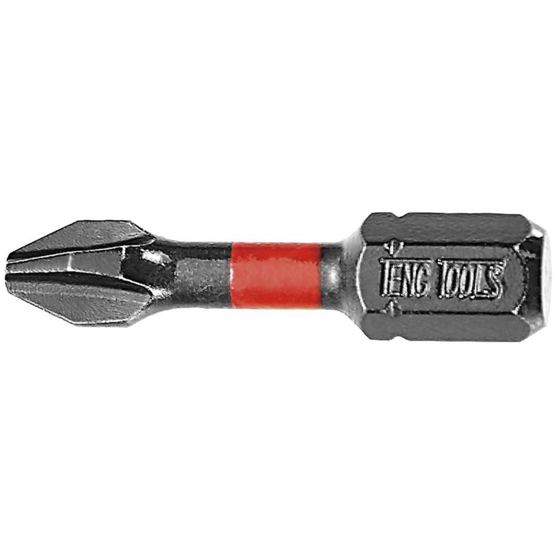 Torsionbits för grunda Phillip kryss-spår Teng Tools BITS PH2G IMPACT 30MM
