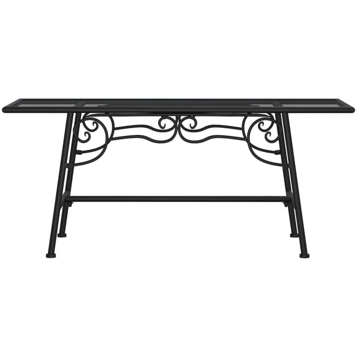 Trädbänk 110 cm svart stål vidaXL – bild 3