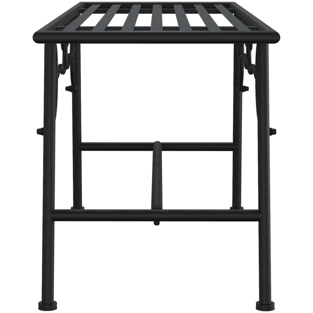 Trädbänk 110 cm svart stål vidaXL – bild 4