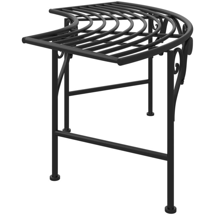 Trädbänk 113 cm svart stål vidaXL – bild 4