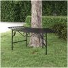 Trädbänk 113 cm svart stål vidaXL – miniatyr 1