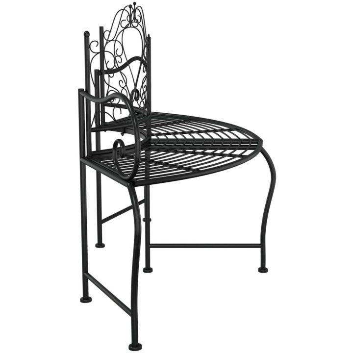Trädbänk 150 cm svart stål vidaXL – bild 5