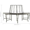 Trädbänk halvrund 160 cm stål vidaXL – miniatyr 7