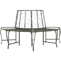 Trädbänk halvrund 160 cm stål vidaXL