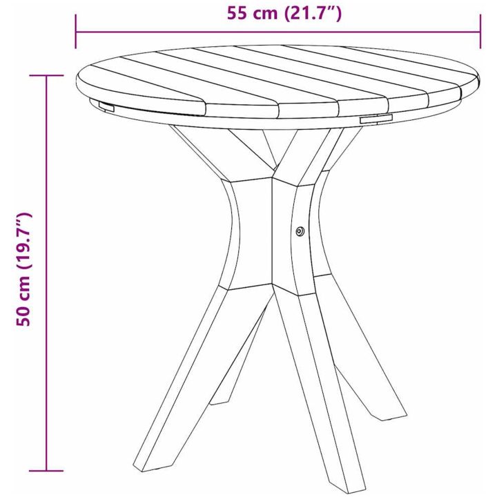 Trädgård Kaffebord Massivt trä Teak vidaXL ⌀55 x 51 cm – bild 8