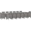 Trädgård Matgrupp 15 pcs Ljusgrå Poly Rattan, stål vidaXL Large – miniatyr 2